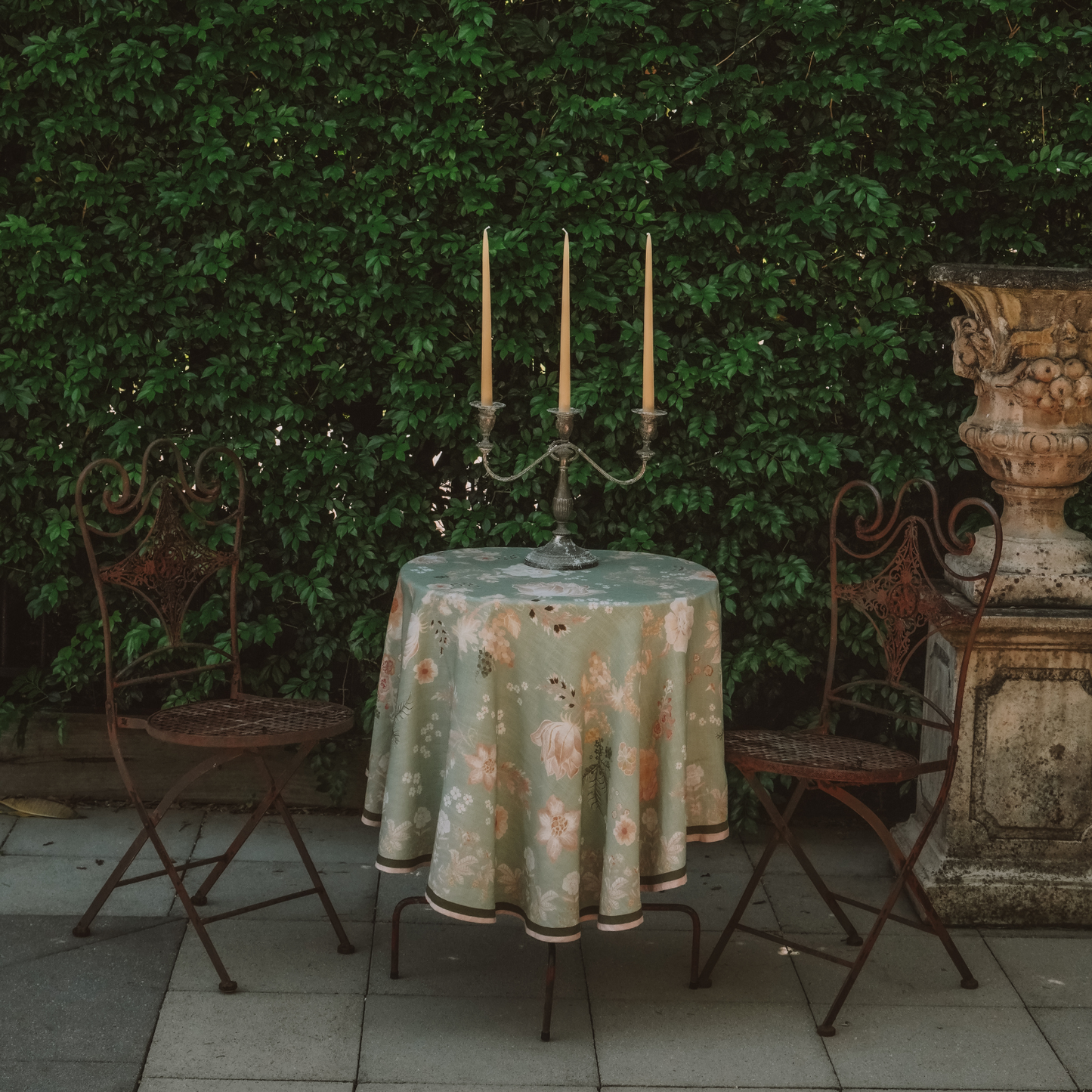 Fiore Round Tablecloth - Sage