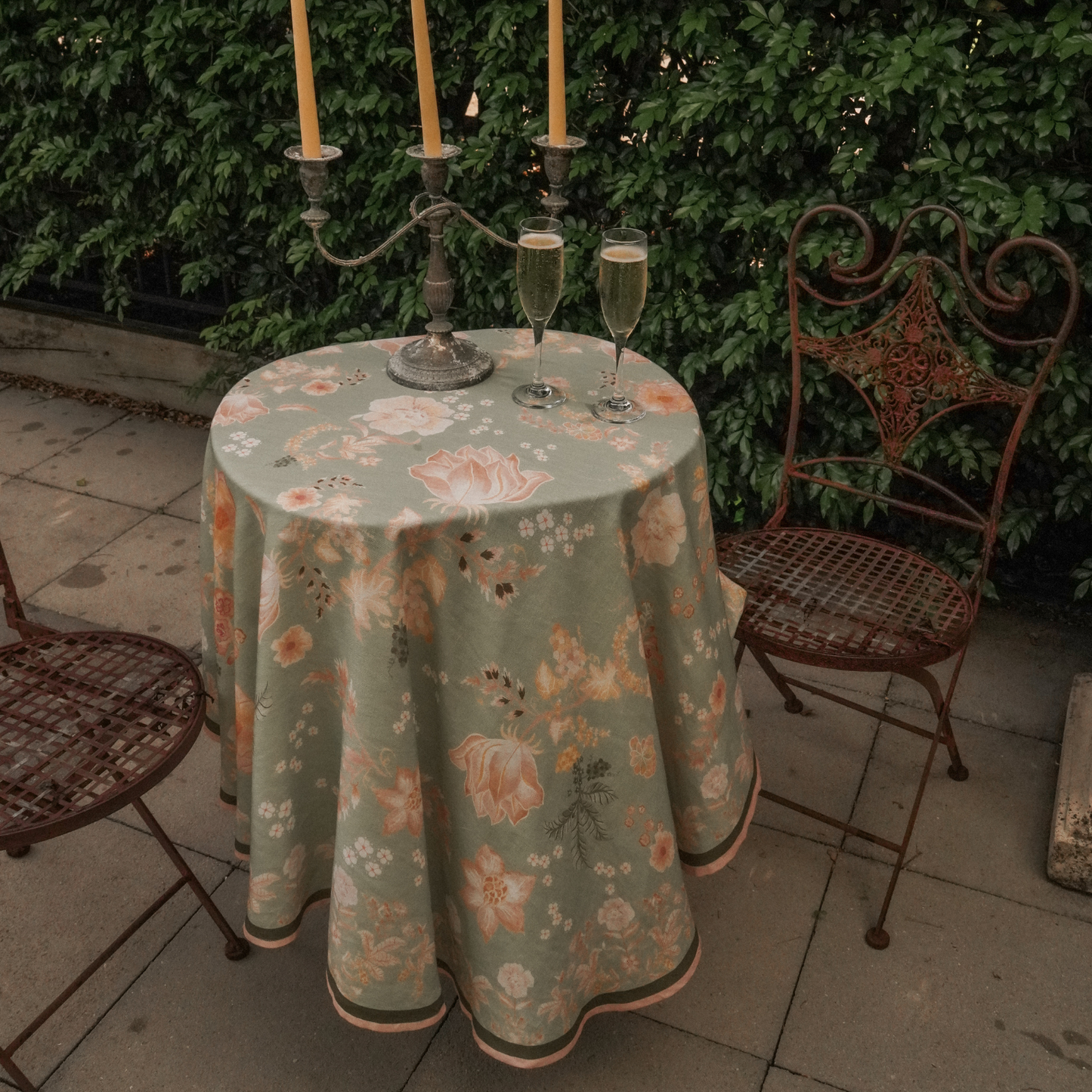 Fiore Round Tablecloth - Sage