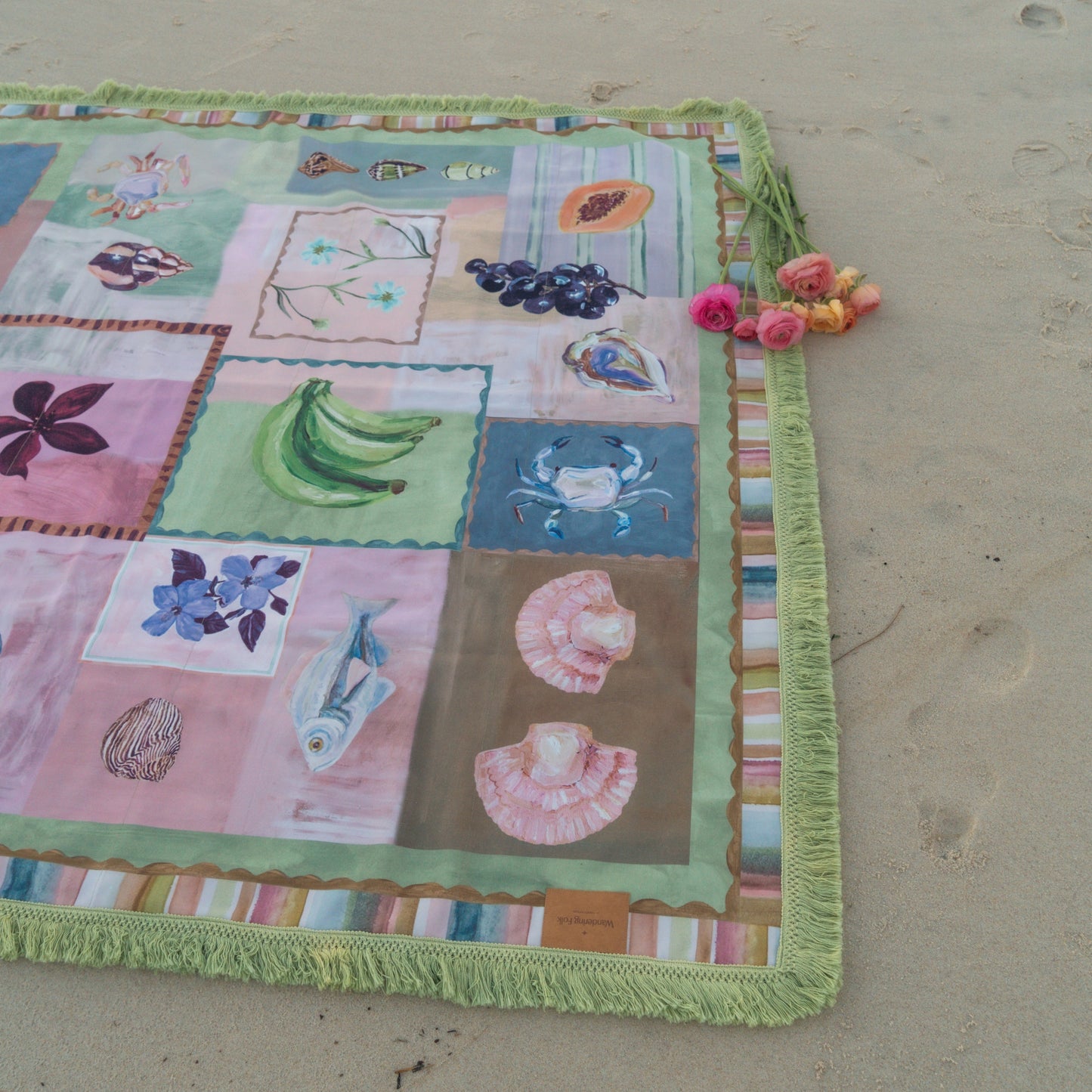 Annie Everingham Picnic Rug - Patchwork Sea