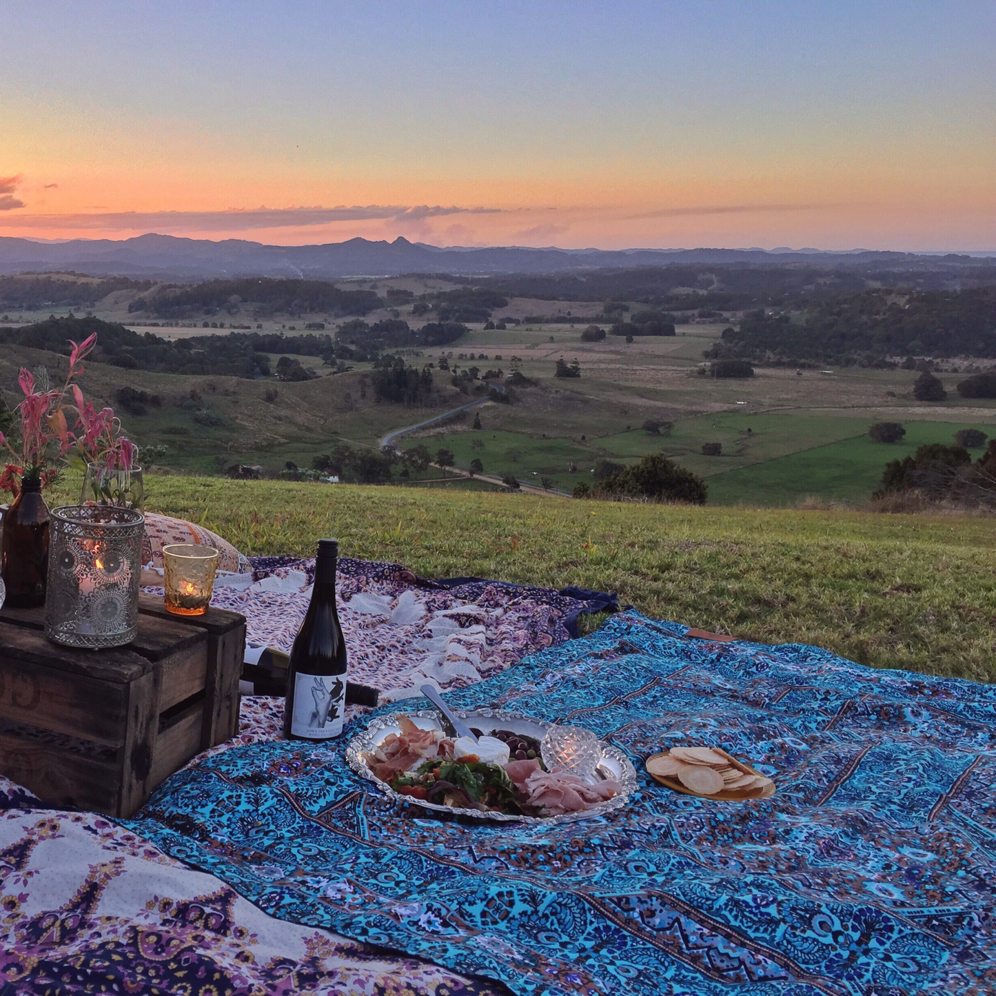 Turquoise Drift Picnic Rug