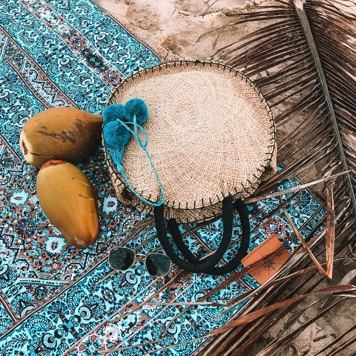 Turquoise Drift Picnic Rug