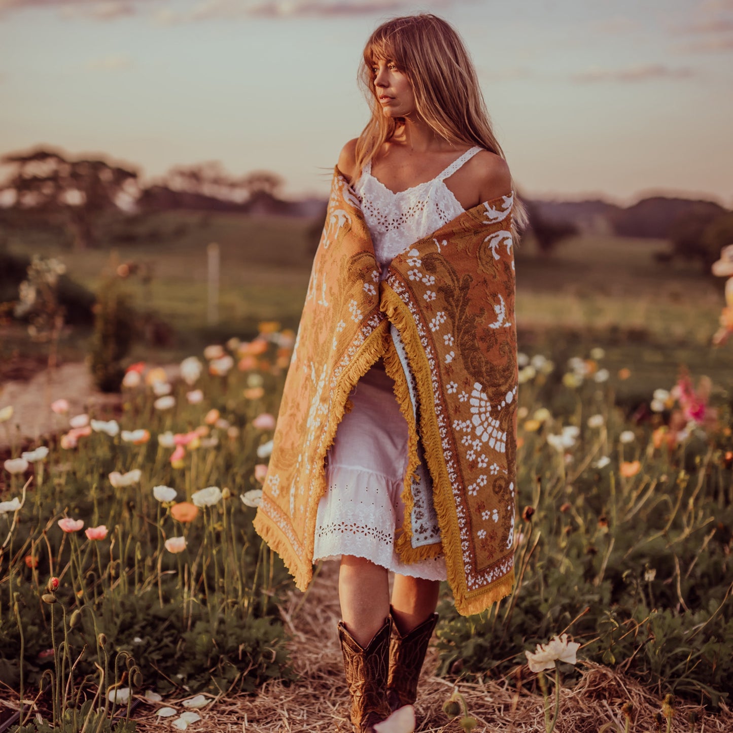 Ornate Floral Throw