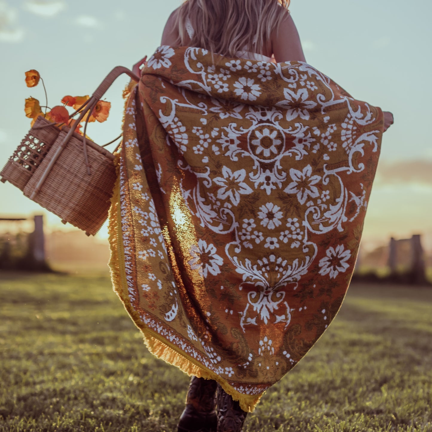 Ornate Floral Throw