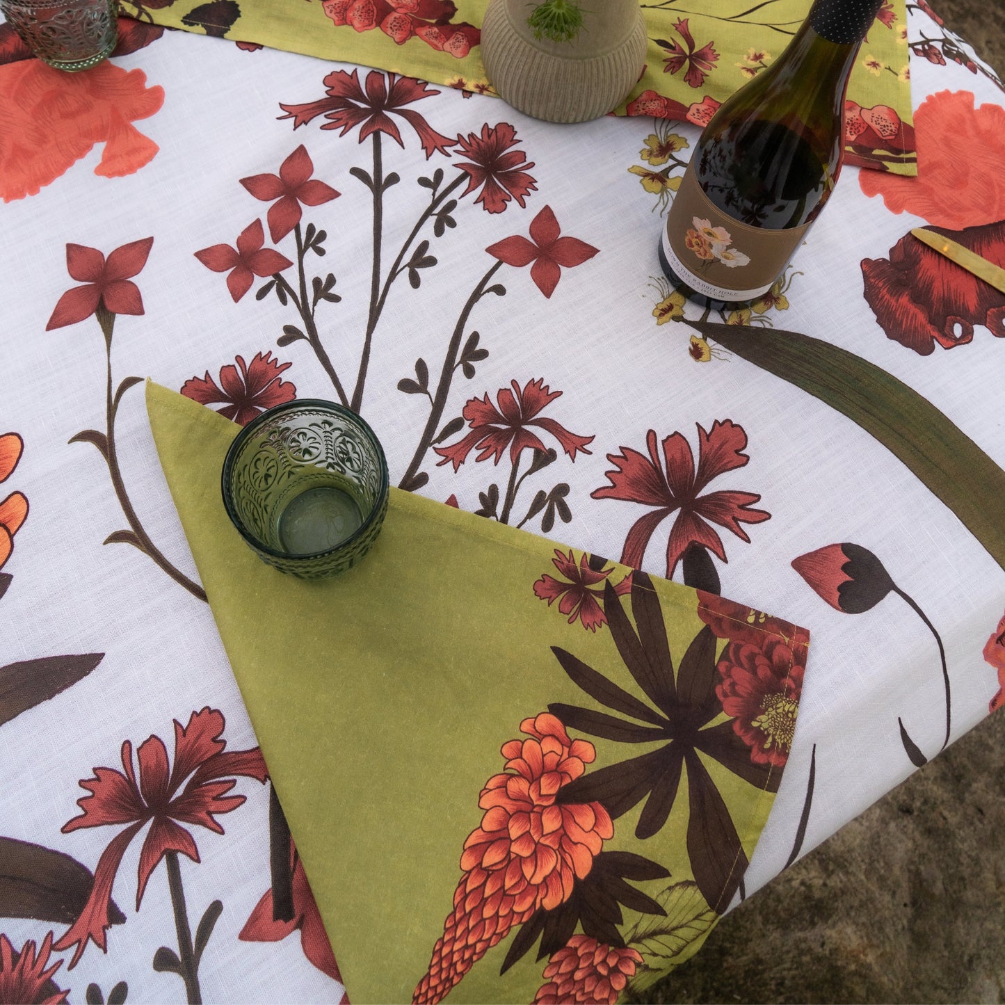 Flourish Napkin Matcha - Set of Four