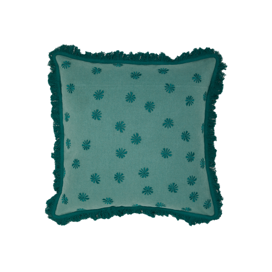Hemp Cushion Cover Daisy Sage