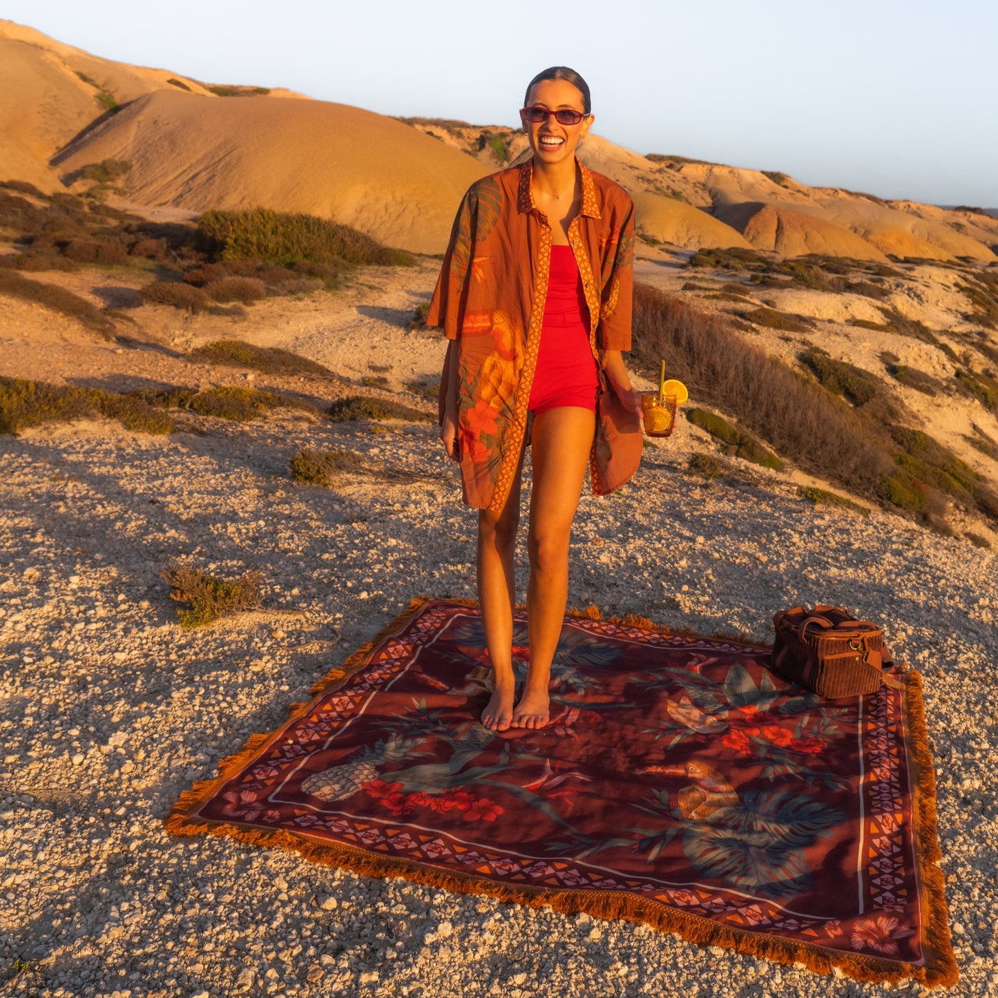 Cuban Tropical Picnic Rug - Bronze