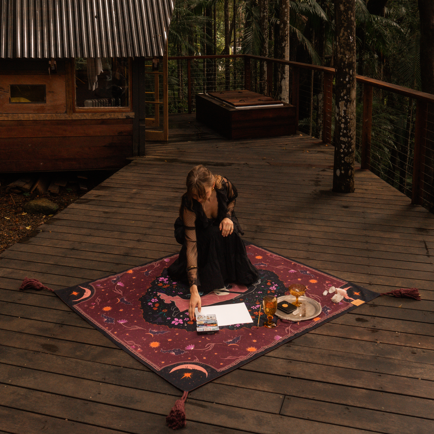 Dreamy Moons Picnic Rug