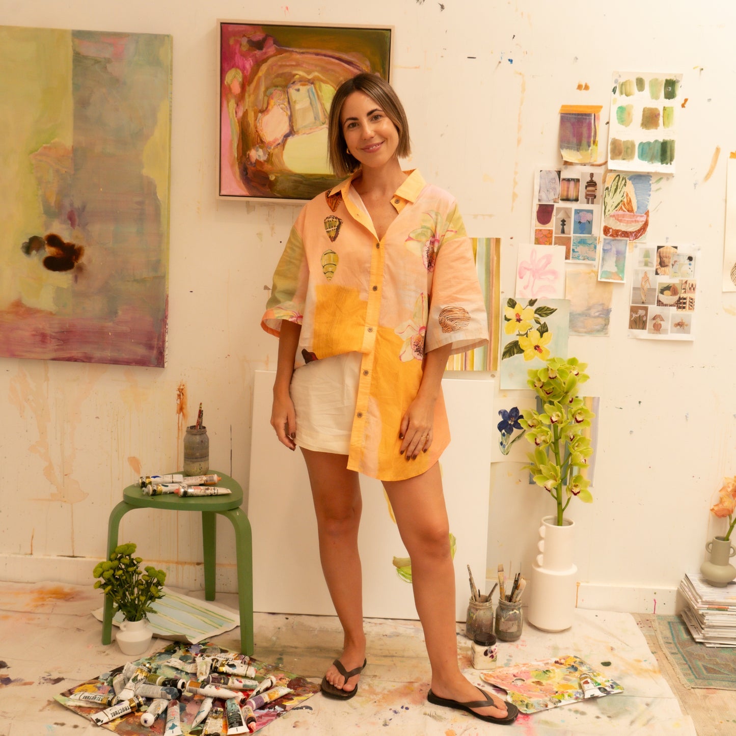 Annie Everingham Over Swim Shirt - Pastel Sea