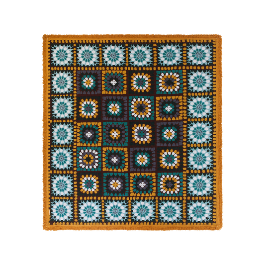 Granny Square Throw - Kingfisher