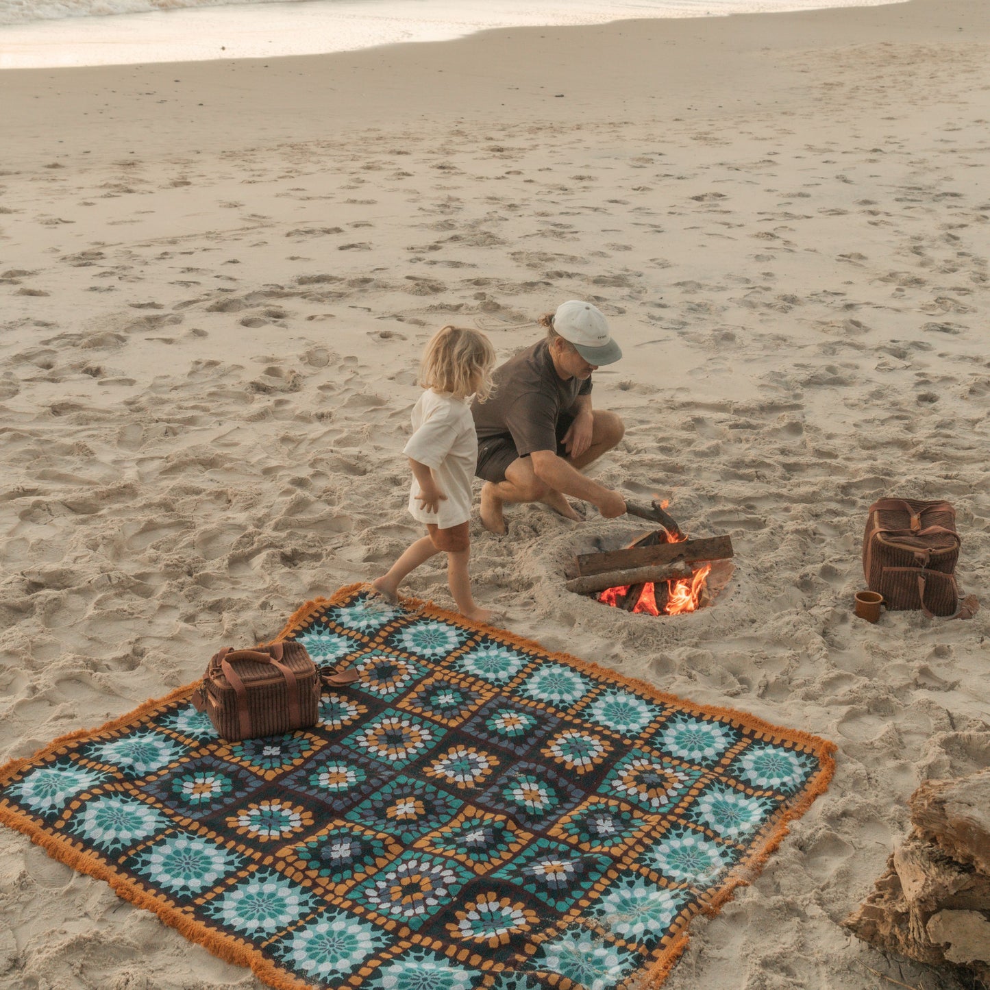 Granny Square Throw - Kingfisher
