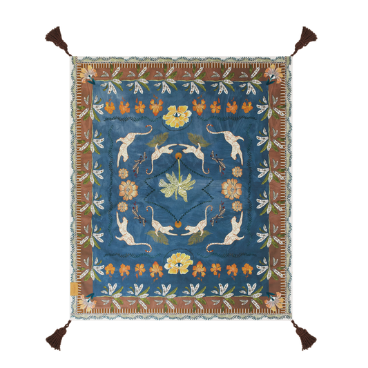 Eye of the Jungle Picnic Rug - Lagoon