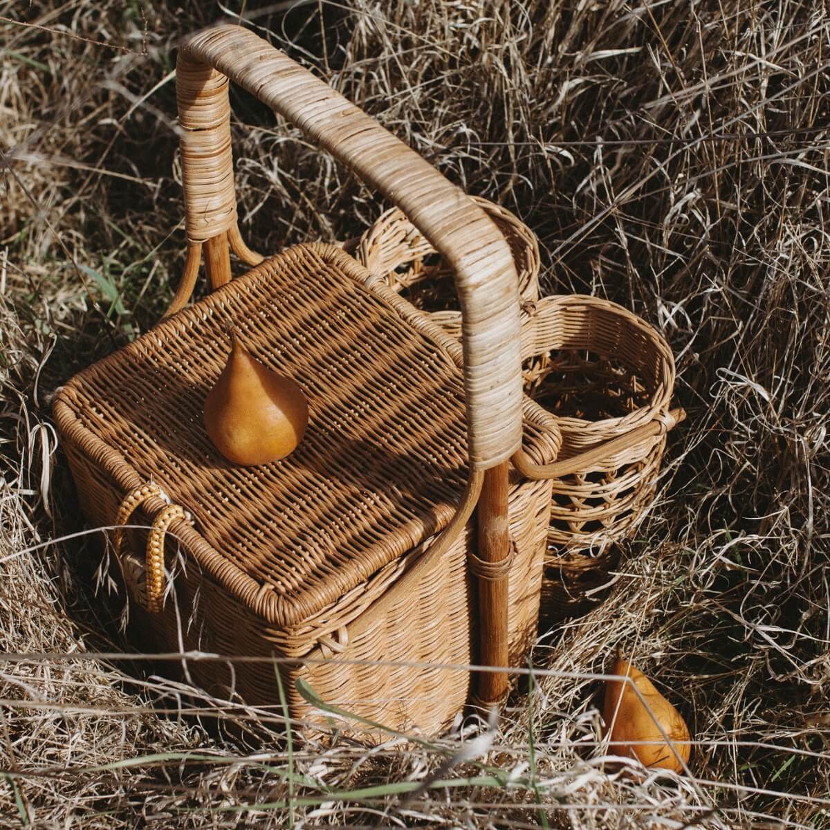 Unique Hand Woven Picnic Basket Rattan – Wandering Folk