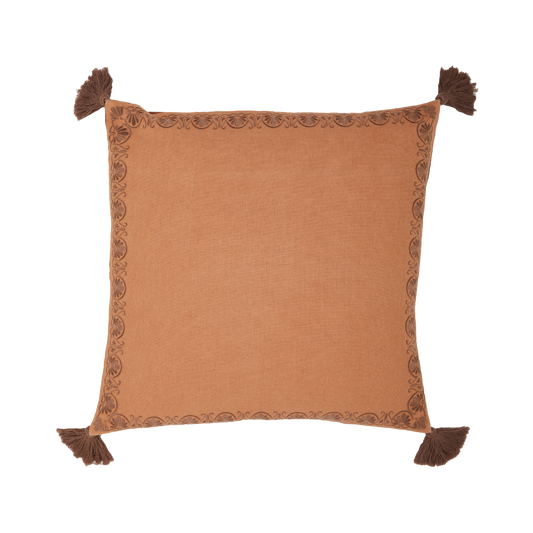 Hemp Cushion Cover Cinnamon Tile