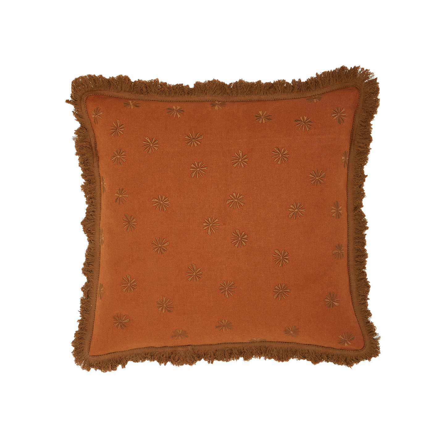 Hemp Cushion Cover Daisy Pecan