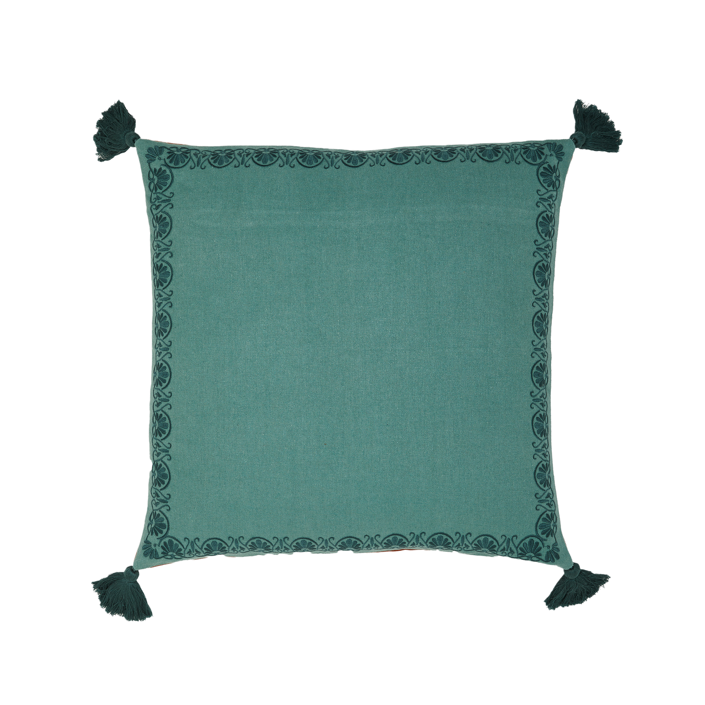Hemp Cushion Cover Evergreen Tile
